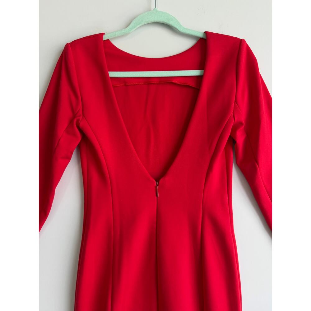 Spanx Ponte Low-Back Long Sleeve Midi Dress Red Small Office Career Professional - Picture 11 of 16